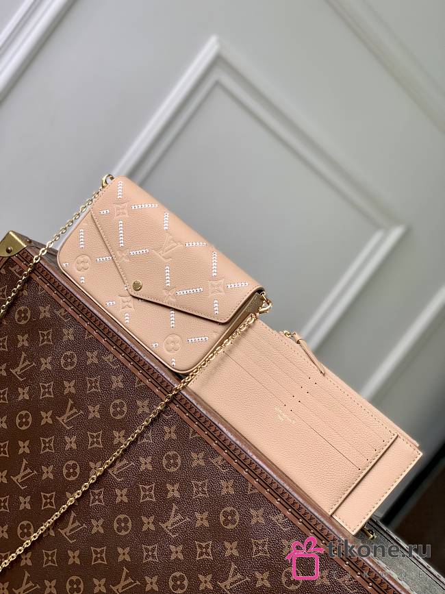 LV Pochette Félicie Monogram Empreinte Hazelnut Couture M29482 - 21x12x3cm - 1