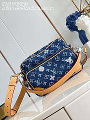 LV Nil Monogram Flowers Denim Blue M27553 - 25x17.5x11cm - 4