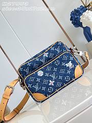 LV Nil Monogram Flowers Denim Blue M27553 - 25x17.5x11cm - 2