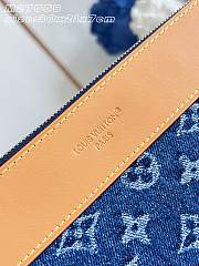 LV Pochette Voyage Souple Monogram Flowers Denim Blue M27559 - 33.5x26x5.5cm - 5