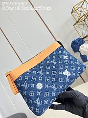 LV Pochette Voyage Souple Monogram Flowers Denim Blue M27559 - 33.5x26x5.5cm - 3