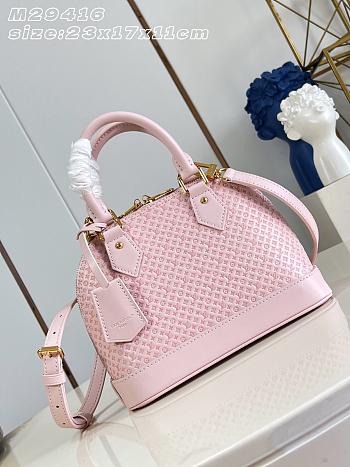 LV Alma BB Minigram Calfskin Leather Light Bliss M29416 - 23.5x17.5x11.5cm