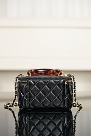 Chanel Long Vanity with Chain Lambskin Tortoise-Shell Effect Plexi & Gold-Tone Metal Black AP5061 - 17x9.5x8cm - 2