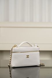 Chanel Large Vanity with Chain Grained Calfskin & Gold-Tone Metal White AP5347 - 23x15x5cm - 3
