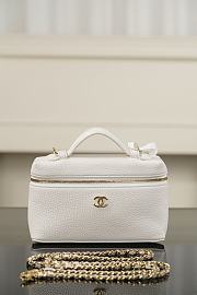 Chanel Large Vanity with Chain Grained Calfskin & Gold-Tone Metal White AP5347 - 23x15x5cm - 6