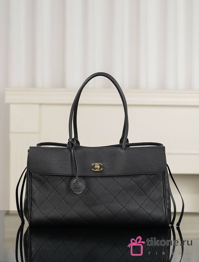 Chanel Shopping Bag Grained Calfskin & Gold-Tone Metal Black AS6428 - 38x23x16cm - 1