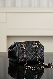 Chanel Small Bowling Bag Lambskin Black AS6472 - 25x16x15cm - 3