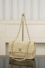 Chanel Flap Bag Braided Raffia & Gold-Tone Metal Beige AS6088 - 25.5x16x7cm - 2