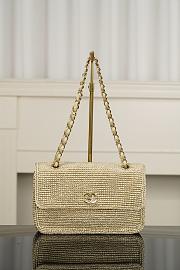Chanel Flap Bag Braided Raffia & Gold-Tone Metal Beige AS6088 - 25.5x16x7cm - 4
