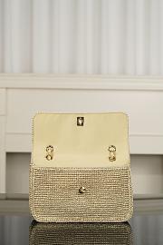Chanel Flap Bag Braided Raffia & Gold-Tone Metal Beige AS6088 - 25.5x16x7cm - 3