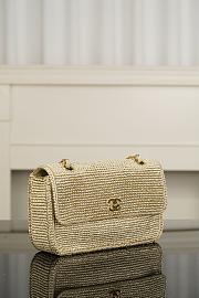 Chanel Flap Bag Braided Raffia & Gold-Tone Metal Beige AS6088 - 25.5x16x7cm - 5