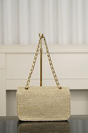 Chanel Flap Bag Braided Raffia & Gold-Tone Metal Beige AS6088 - 25.5x16x7cm - 6