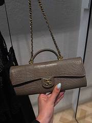 Chanel Clutch With Chain Lizard Embossed Calfskin & Gold-Tone Metal Dark Khaki AP5280 - 25x9.5x5cm - 3