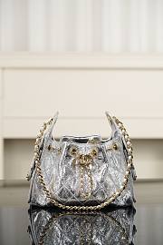 Chanel 25 Mini Handbag Metallic Calfskin & Gold-Tone Metal Silvery AS5631 - 22x20x12.5cm - 1