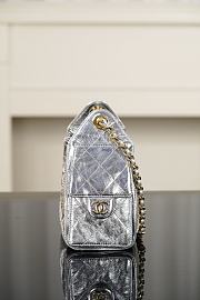Chanel 25 Mini Handbag Metallic Calfskin & Gold-Tone Metal Silvery AS5631 - 22x20x12.5cm - 4