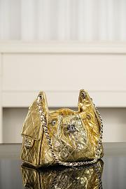 Chanel 25 Mini Handbag Metallic Calfskin & Silver-Tone Metal Gold AS5631 - 22x20x12.5cm - 5
