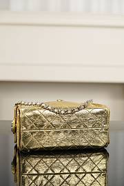 Chanel 25 Mini Handbag Metallic Calfskin & Silver-Tone Metal Gold AS5631 - 22x20x12.5cm - 2