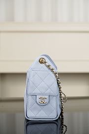 Chanel 25 Mini Handbag Grained Calfskin & Gold Tone Metal Blue - 22x20x12.5cm - 3