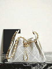 Chanel 25 Mini Handbag Perforated Calfskin & Gold-Tone Metal White AS5631 - 22x20x12.5cm - 1