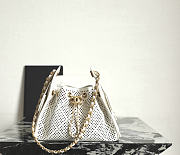 Chanel 25 Mini Handbag Perforated Calfskin & Gold-Tone Metal White AS5631 - 22x20x12.5cm - 5