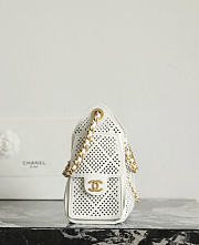 Chanel 25 Mini Handbag Perforated Calfskin & Gold-Tone Metal White AS5631 - 22x20x12.5cm - 3