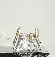 Chanel 25 Mini Handbag Perforated Calfskin & Gold-Tone Metal White AS5631 - 22x20x12.5cm - 4