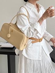 Chanel Large Bowling Bag Calfskin & Gold-Tone Metal Beige - 35.5x19x12.5cm - 6