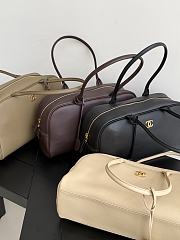 Chanel Large Bowling Bag Calfskin & Gold-Tone Metal Beige - 35.5x19x12.5cm - 4