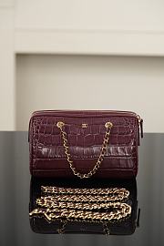 Chanel Clutch With Chain Crocodile Embossed Calfskin & Gold-Tone Metal Dark Burgundy - 18.5x11.5x11cm - 4