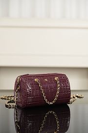 Chanel Clutch With Chain Crocodile Embossed Calfskin & Gold-Tone Metal Dark Burgundy - 18.5x11.5x11cm - 3