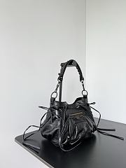 Balenciaga Le City Bucket Bag Small Arena Lambskin in Black - 27x20x15cm - 6