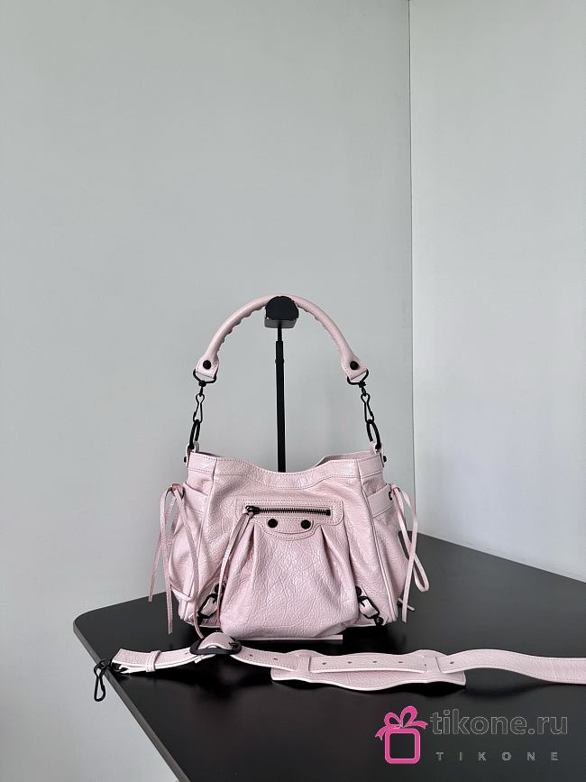 Balenciaga Le City Bucket Bag Small Arena Lambskin in Petal Pink - 27x20x15cm - 1