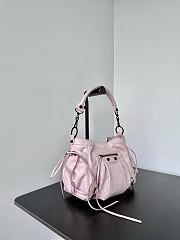 Balenciaga Le City Bucket Bag Small Arena Lambskin in Petal Pink - 27x20x15cm - 5
