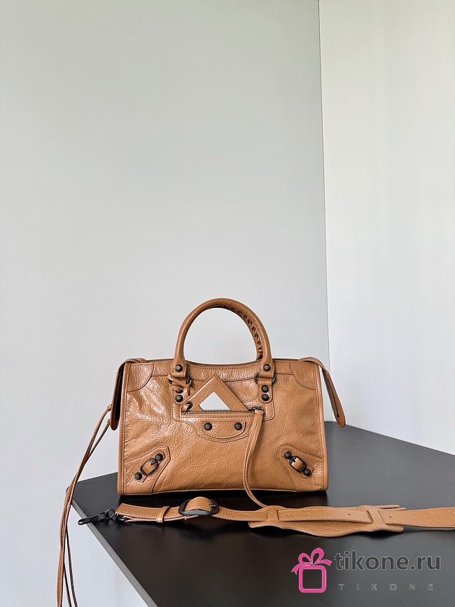 Balenciaga Le City Bag Small in Camel Arena Lambskin - 30x19x9.6cm - 1