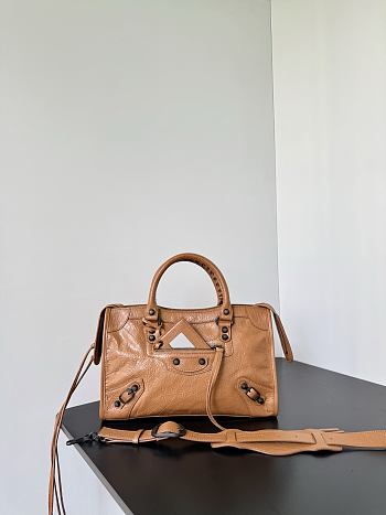 Balenciaga Le City Bag Small in Camel Arena Lambskin - 30x19x9.6cm