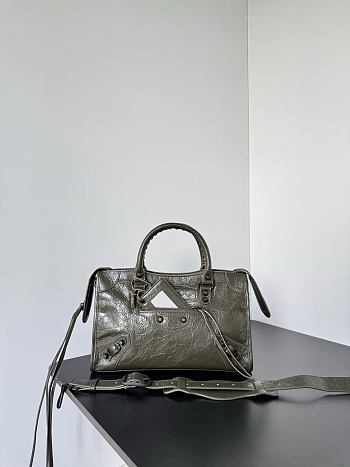 Balenciaga Le City Bag Small in Green Arena Lambskin - 30x19x9.6cm