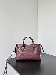 Balenciaga Le City Bag Small in Dark Burgundy Arena Lambskin - 30x19x9.6cm - 6