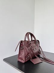 Balenciaga Le City Bag Small in Dark Burgundy Arena Lambskin - 30x19x9.6cm - 3