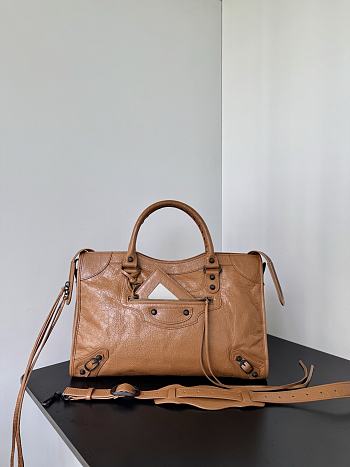 Balenciaga Le City Bag Medium in Camel Arena Lambskin - 38.5x24x15cm