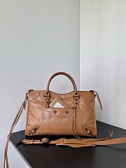 Balenciaga Le City Bag Medium in Camel Arena Lambskin - 38.5x24x15cm - 5