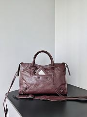 Balenciaga Le City Bag Medium in Dark Burgundy Arena Lambskin - 38.5x24x15cm - 1