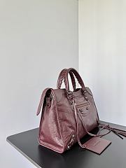 Balenciaga Le City Bag Medium in Dark Burgundy Arena Lambskin - 38.5x24x15cm - 6