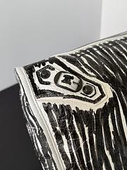 Balenciaga Le City Bag Medium in White Snow Semi Shiny Arena Lambskin With Black Marker Printed - 38.5x24x15cm - 3