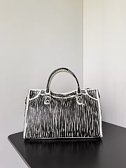 Balenciaga Le City Bag Medium in White Snow Semi Shiny Arena Lambskin With Black Marker Printed - 38.5x24x15cm - 2