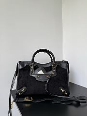 Balenciaga Le City Bag Medium in Black Suede Calfskin And Smooth Calfskin - 38.5x24x15cm - 1
