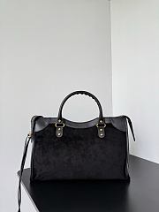 Balenciaga Le City Bag Medium in Black Suede Calfskin And Smooth Calfskin - 38.5x24x15cm - 4