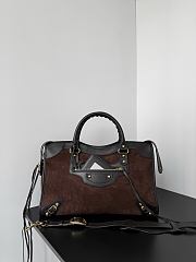 Balenciaga Le City Bag Medium in Moka Suede Calfskin And Smooth Calfskin - 38.5x24x15cm - 1