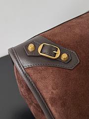 Balenciaga Le City Bag Medium in Moka Suede Calfskin And Smooth Calfskin - 38.5x24x15cm - 4