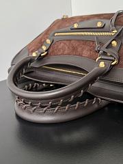 Balenciaga Le City Bag Medium in Moka Suede Calfskin And Smooth Calfskin - 38.5x24x15cm - 2