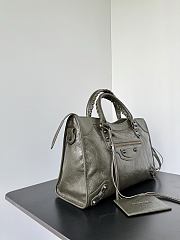 Balenciaga Le City Bag Medium in Army Green Arena Lambskin - 38.5x24x15cm - 4